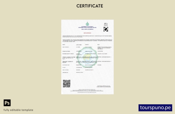 listo para imprimir plantilla de certificado de nacimiento del hospital rural de